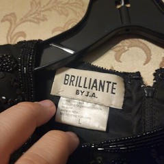 Brillante Black Beaded Sequin MOB MOG Dress Size Large L