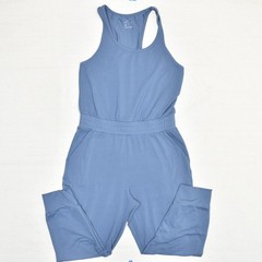 Nike Women&rsquo;s Jogger Jumpsuit Crew Neck Skinny Sleeveless Polyester Blue Dri Fit