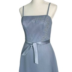 Da Vinci A Line Spaghetti Strap chiffon evening dress light blue sz 10