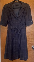 Jones New York Dress Button Front VTGStyle 50s 60s Tie Back Cuff Sleeve Pinup 16
