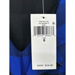 NWT Emily LoveLock LRL Holiday 23 Blue Long Sleeve Plaid Maxi Dress 0
