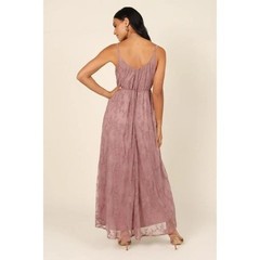 Wishlist Petal & Pup Jenny Lace Maxi Dress Mauve Purple Floral Boho M/L NWT