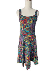 Nooworks California USA Multicoloured Sun Dress Retro Style Fabric