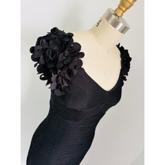 Fairycore/gothcore Cocktail Bodycon Floral Appliqué Dress, 4