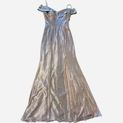 NIGHTWAY Rose Gold Sequin Gown w Slit | Formal Prom Wedding Guest Dress ✨Size 4✨