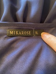 Mikarose Navy Blue Lace Modest Fit & Flare Dress Short Sleeve XL Xlg Wedding