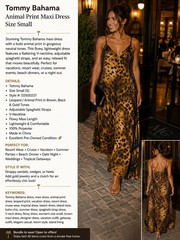 Tommy Bahama Leopard Animal Print Maxi Dress V-Neck Adjustable Straps S