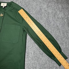 TUCKERNUCK Dark Green Blake Dress Size XXS Long Sleeve Button Knee-Length