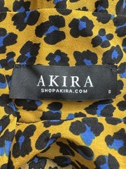 Akira Forever Lusting Yellow Leopard Maxi Dress Tie Neck Women’s Small NEW