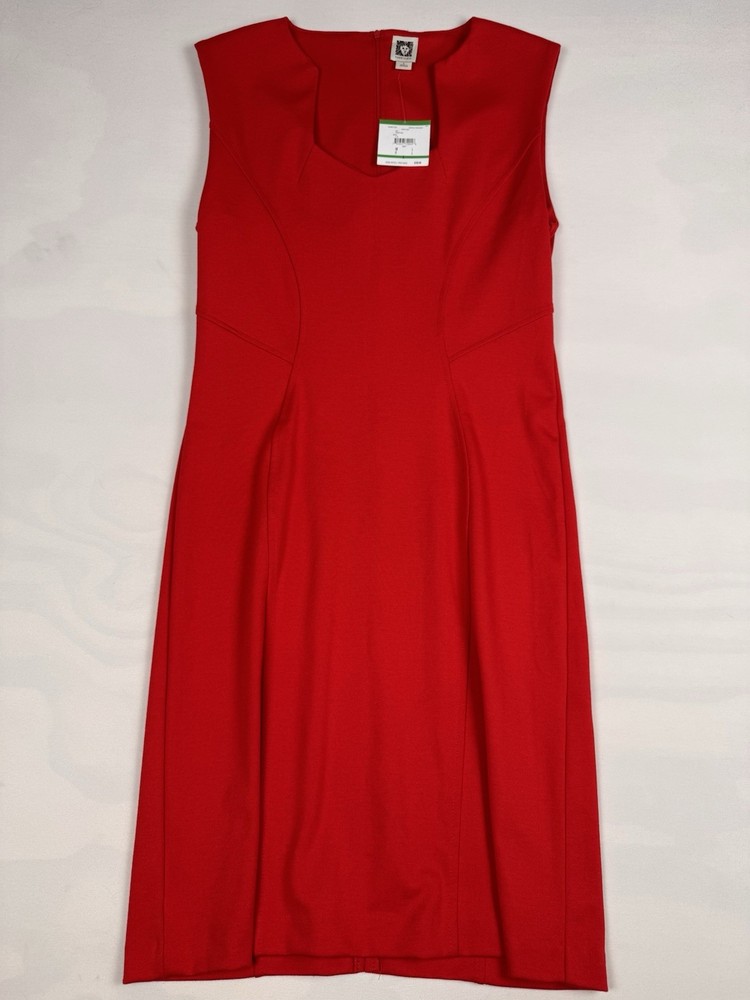 NWT Anne Klein Central Park West Stretch Knit Dress Red Women’s L MSRP $139