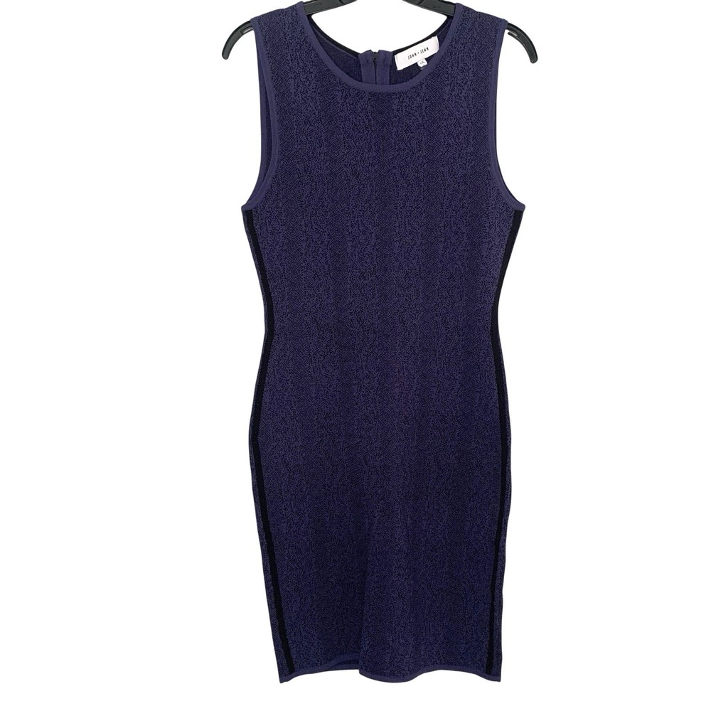 John + Jenn Womens Large Purplish/Blue/Black Sleeveless Knit Bodycon Mini Dress