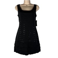 New Alyn Paige Tank Dress Women&rsquo;s Large Above Knee Mini Sleeveless Black Sequin
