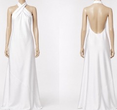 Show Me Your Mumu Jasmine Halter Maxi Dress Womens Medium White Luxe Satin Lined