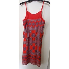 Pixley Mini Sundress Sz M Spaghetti Strap Lined Bohemian Festival READ