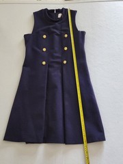 JB by Julie Brown Navy Sleeveless Midi Dress with Gold Buttons Size Medium