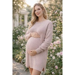 Legoe Heritage Australia Maternity SZ M Drifter Jumper Dress Mushroom Pink NWT
