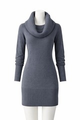 BCBG Maxazria Women&rsquo;s Sz M Sweater Dress Gray Mid Calf Knit Blended Fabric Sexy