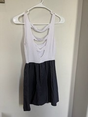 Be Bop White Tank and Black Skater Mini Dress with Strappy Back Detail