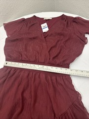 NWT MICHAEL Michael Kors Women&rsquo;s Shiny Formal Wrap Dress (XL, Dark Ruby) Prom