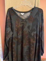 NWT LuLaRoe Emily Dress ~2XL Feathers ~ Shift Dress w/ Pockets
