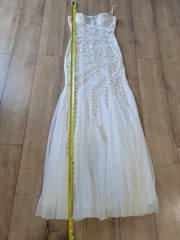Cache White Lace Bridal Gown Y2K Wedding Dress High Neck Long Sleeve Size S