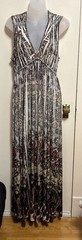 Apt. 9 Maxi Dress Sz. Large Artsy Floral Sleeveless Boho Vneck Stretch Women’s