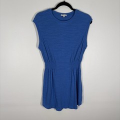Z Supply Women S Blue Wave Smocked Waist Rowan Textured Knit Mini Dress