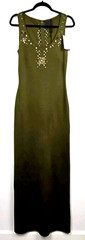 Givenchy Maxi Dress Stud-embellished Knit Bottle Green Size Medium $3275 NWT
