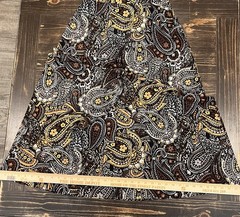 Black Label by Evan-Picone brown paisley floral pattern Skirt &Blouse Size Small