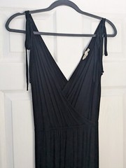 Rolla Costa Tie Shoulder Crossover Front Dress Midi Black Size M