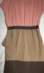 Smart Set Colorblock Dress Size 12 Pink Tan Brown Cap Sleeve Workwear