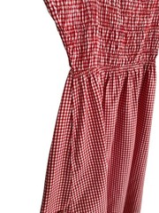 Sim & Sam Red Gingham Size M Smocked Midi Dress