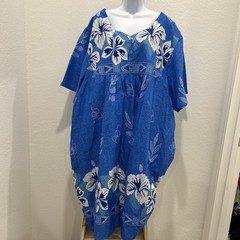 NEW Anthony Richards Blue Floral Muumuu House Dress Gown Plus Women’s Size 5X