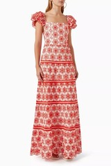 NWT $795 Alice + Olivia Tawney Eyelet Tiered Maxi Dress