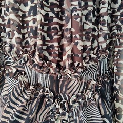 BETSEY JOHNSON All Over Animal Zebra Print Chiffon Flounce Hem Babydoll Dress 8