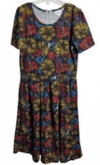 LuLaRoe Dress Mini Women&rsquo;s Large Puff Shoulder Pleated Retro