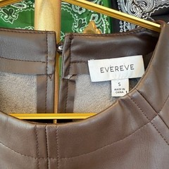 NWOT Evereve Chocolate Faux Leather Dress