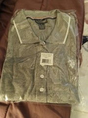 U.S. Polo Assn. Gray Collared Button Shirt Dress Logo Accent Size L