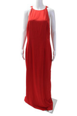 Superdown Women Red High Neck Maxi Slip Dress Sleeveless Size XL