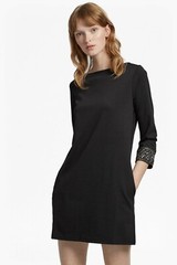 French Connection – Sparkle Sequin Cuff Dress – Black/Gunmetal