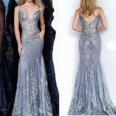Jovani Prom Long Spaghetti Straps Mermaid Trumpet Bodycon Formal Gown Size 6