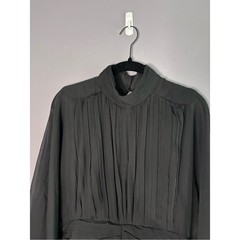 Express Black Balloon Sleeve High Neck Open Back Dress 8