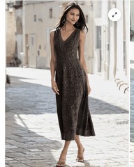 NWT Peruvian Connection Casello Dress Jacquard Pima Cotton Truffle size Medium