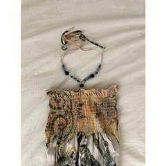 2000s InGear Boho Beaded Halter Summer Dress