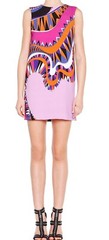 EMILIO PUCCI Sleeveless Multicoloured Wave-Print Tunic Dress- Size S/M IT 42