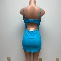 Superdown Womens Blue Adjustable Strap Cut Out Back Lined Micah Mini Dress S