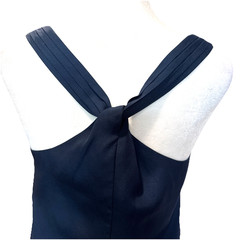J CREW Navy Shift Dress 00 Twist Back Lightweight Old Money Minimalist Cocktail