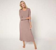 Anybody x Modern Soul Jersey Midi Lounge Dress w/ Support System Hthr Dark Taupe
