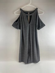 Dee elly Dress, Women&rsquo;s Size Small, Gray, Above Knee, Cold Shoulder