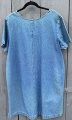 NWT CB CASUAL Jumper Dress (XL) Blue Denim Shift Pockets Pullover 48” Chest
